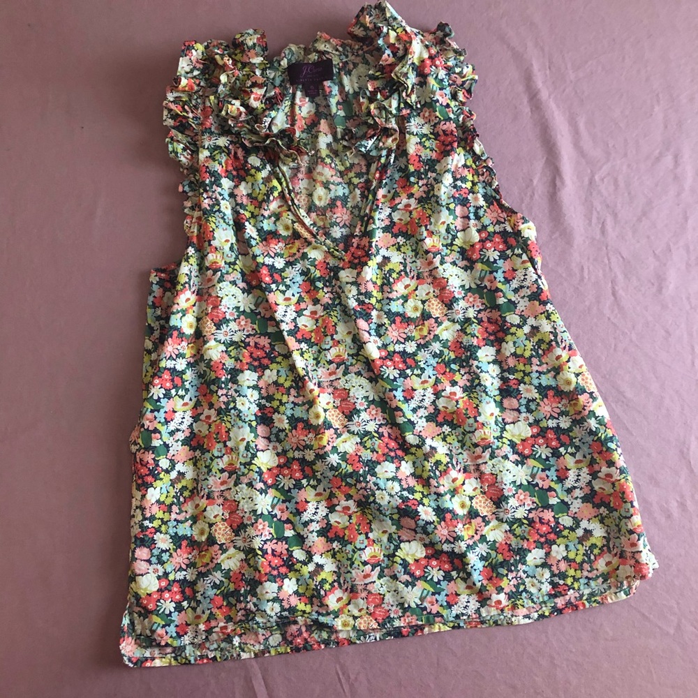 jcrew liberty ruffled top